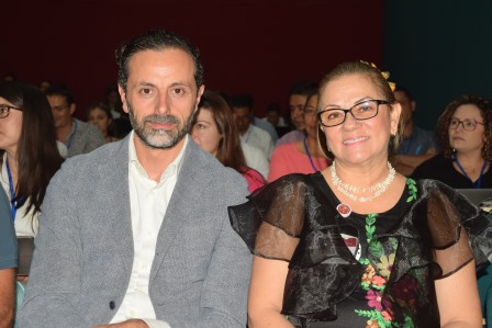 Bruno Riga, Gerente General de Emgesa y Ángela Magnolia Ríos Gallardo, Vicerrectora de Investigación y Proyección de la Universidad Surcolombiana.